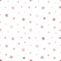 Stars. Rose gold foil. Pink seamless pattern star. Golden roses sparkle foil. Scatter glitter stars. Elegant marble texture. Delic
