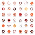 Stars and rotation. Design elements in warm colors.