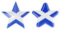 Stars with Scottish flag, 3D rendering