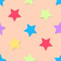 Stars seamless Pastel color pattern wallpaper art for tile, paper,backdop,card Royalty Free Stock Photo