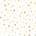 Stars seamless pattern decoreted gold yellow stars polka dot for Christmas background or baby shower textile