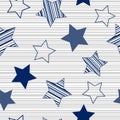 Stars seamless pattern. Design for fabric, wrapping paper, background, wallpaper. Vector Royalty Free Stock Photo
