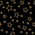 Stars seamless pattern gold Royalty Free Stock Photo