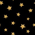 Stars seamless pattern gold Royalty Free Stock Photo