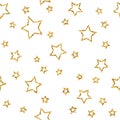 Stars seamless pattern gold Royalty Free Stock Photo