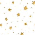 Stars seamless pattern gold Royalty Free Stock Photo