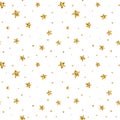 Stars seamless pattern gold Royalty Free Stock Photo