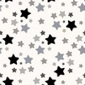 Stars Seamless Pattern With Shadow on white Royalty Free Stock Photo