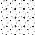 Stars Seamless Pattern. The vector image. Starry night sky Royalty Free Stock Photo