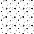 Stars Seamless Pattern. The vector image. Starry night sky