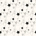 Stars Seamless Pattern. The vector image. Starry night sky