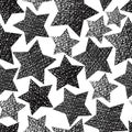 Stars seamless pattern, vector textured backdrop Royalty Free Stock Photo