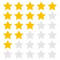 Stars icons set for ratings Royalty Free Stock Photo