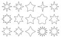 Stars set of simple black line flat vector icons.