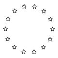 Stars shaped circle white background