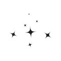 Stars on sky icon simple flat. Perfect Black pictogram illustration