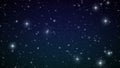 Stars in the Sky. Looped animation. Beautiful Night with twinkling flares. HD 1080