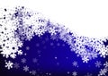 Stars and snowflakes on blue sky background Royalty Free Stock Photo