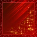 Stars and snowflakes on red golden striped background. Festive pattern great for festive or christmas themes Royalty Free Stock Photo