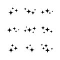 Stars and sparkle set. Sparkle lights stars collection. Light stars with rays. Vector illustration.