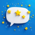 Stars on speech bubble design on blue background Royalty Free Stock Photo