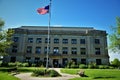 The stars and stripes fly over the Ashland county couthouse in Northern wisconsin