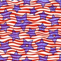 Stars and stripes seamless texture for wraping paper, backgrouns and textile Royalty Free Stock Photo