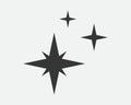 Stars vector icon. Abstract star symbol black and white. Galaxy collection sign