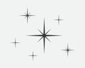 Stars vector icon. Abstract star symbol black and white. Galaxy collection sign