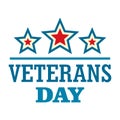Stars veterans logo logo, flat style