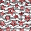 Stars and waves seamless texture for wraping paper, backgrouns and textile Royalty Free Stock Photo