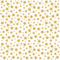 Stars on white background. Background with golden stars. Night star sky