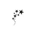 Stars on a white background. Black star shooting with an elegant star.Meteoroid, comet, asteroid, stars.