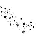 Stars on a white background. Black star shooting with an elegant star.Meteoroid, comet, asteroid, stars Royalty Free Stock Photo