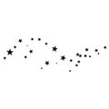 Stars on a white background. Black star shooting with an elegant star.Meteoroid, comet, asteroid