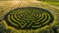 Crop Circles With Geometric, Circles, Spirals or Sacred Geometry Design Royalty Free Stock Photo