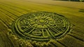 Crop Circles With Geometric, Circles, Spirals or Sacred Geometry Design Royalty Free Stock Photo