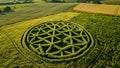 Crop Circles With Geometric, Circles, Spirals or Sacred Geometry Design Royalty Free Stock Photo