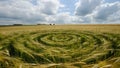 Crop Circles With Geometric, Circles, Spirals or Sacred Geometry Design Royalty Free Stock Photo