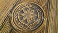 Crop Circles With Geometric, Circles, Spirals or Sacred Geometry Design Royalty Free Stock Photo