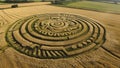 Crop Circles With Geometric, Circles, Spirals or Sacred Geometry Design Royalty Free Stock Photo