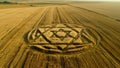 Crop Circles With Geometric, Circles, Spirals or Sacred Geometry Design Royalty Free Stock Photo