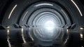 Starship launch bay tunnel with starlight reflections Royalty Free Stock Photo
