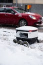 Starship self driving contactless food delivery robot Royalty Free Stock Photo