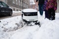 Starship self driving contactless food delivery robot Royalty Free Stock Photo