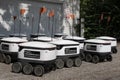 Starship Technologies Delivery Robots at Purdue University. Starship Robots are autonomous robots that make local deliveries