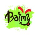 Barmy - inspire motivational quote. Youth slang. Hand drawn lettering Royalty Free Stock Photo