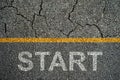 START on the on Asphalt roads Royalty Free Stock Photo