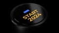 Start 2024 automotive ignition button 3d illustration