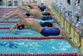 Start of backstroke swimming during Salnikov Cup Royalty Free Stock Photo